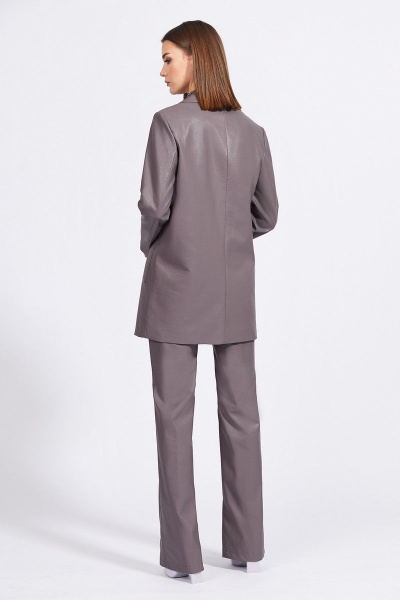 Жакет из экокожи приталенного силуэта с двубортной застежкой EOLA 2191 какао - фото 10