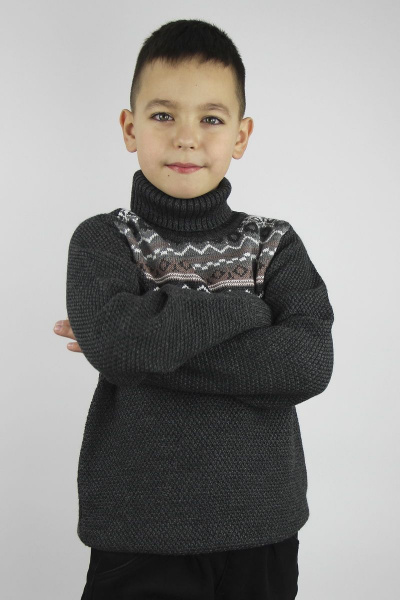 Свитер реглан пагон из шерсти для демисезона Полесье С9129-20 0С2238-Д43 134,140 т.асфальт - фото 3