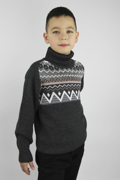 Свитер реглан пагон из шерсти для демисезона Полесье С9129-20 0С2238-Д43 134,140 т.асфальт - фото 2