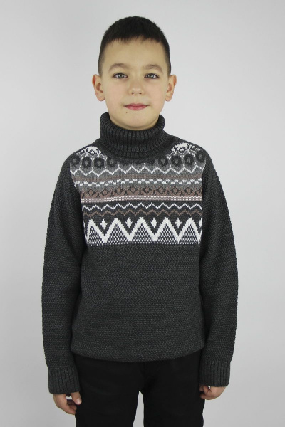 Свитер реглан пагон из шерсти для демисезона Полесье С9129-20 0С2238-Д43 134,140 т.асфальт - фото 1