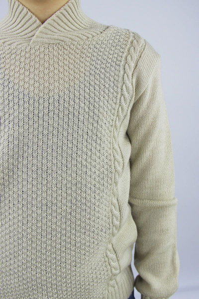 Джемпер для мальчика прямой из шерсти бежевый Полесье С9563-20 0С2134-Д43 152 речной_песок - фото 4