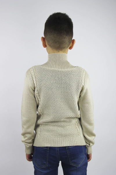 Джемпер для мальчика прямой из шерсти бежевый Полесье С9563-20 0С2134-Д43 152 речной_песок - фото 3