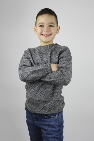 Джемпер реглан пагон из шерсти серый Полесье С9603-20 0С8650-Д43 122 маренго - фото 2