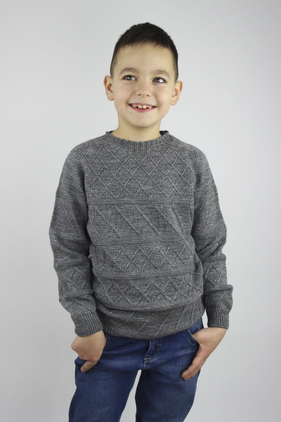 Джемпер реглан пагон из шерсти серый Полесье С9603-20 0С8650-Д43 122 маренго - фото 1