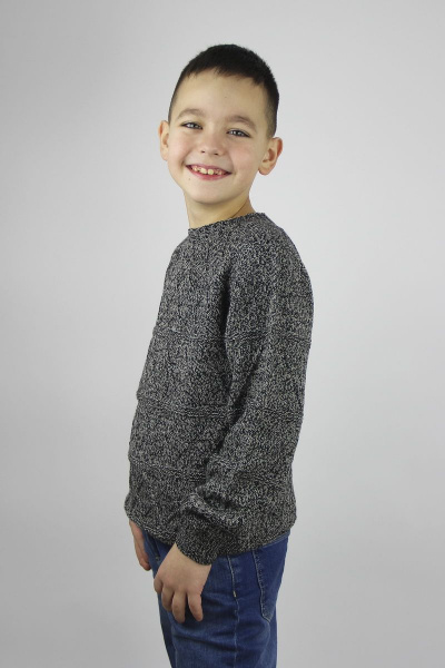 Джемпер реглан пагон из шерсти для демисезона Полесье С9603-20 0С8650-Д43 134,140 гл.черный+кофейный - фото 2