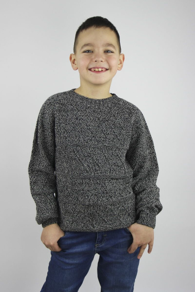 Джемпер реглан пагон из шерсти для демисезона Полесье С9603-20 0С8650-Д43 146 гл.черный+кофейный - фото 1