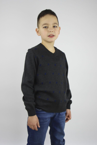 Джемпер прямого силуэта из хлопка для демисезона Полесье С9624-20 1С1107-Д43 146 серый_меланж - фото 2