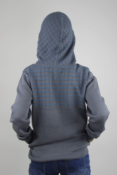 Джемпер с капюшоном из хлопка для casual-образа Полесье С9961-18 8С0354-Д43 146 дипломат - фото 3