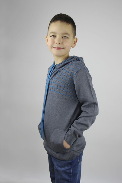 Джемпер с капюшоном из хлопка для повседневной одежды Полесье С9961-18 8С0354-Д43 152 дипломат - фото 2