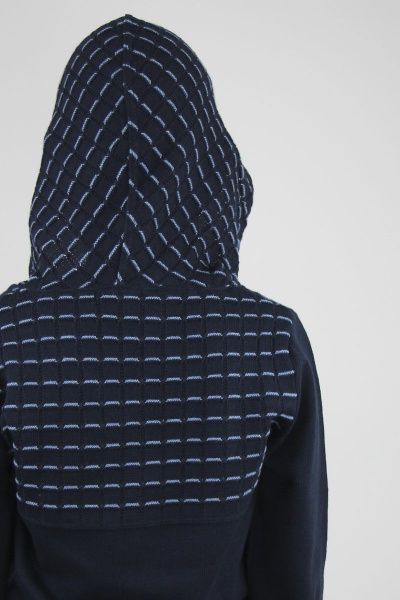 Джемпер с капюшоном из хлопка для стильного casual Полесье С9961-18 8С0354-Д43 152 т.синий - фото 3