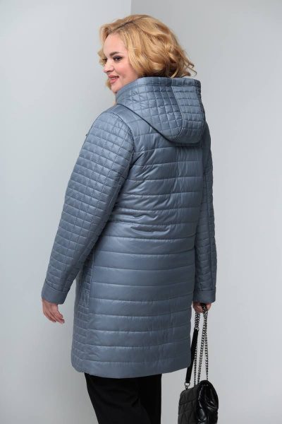 Полупальто Shetti 2054 серо-голубой - фото 5