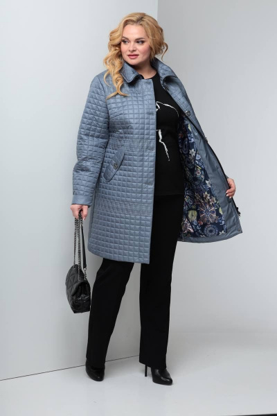 Полупальто Shetti 2054 серо-голубой - фото 3