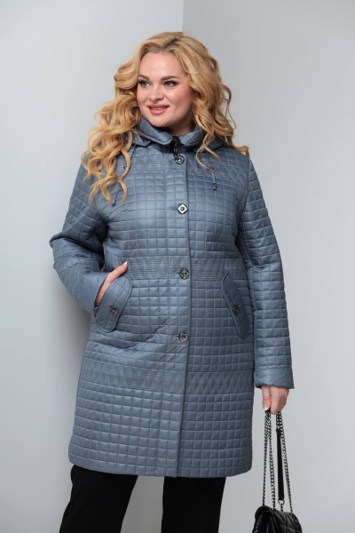 Полупальто Shetti 2054 серо-голубой - фото 4