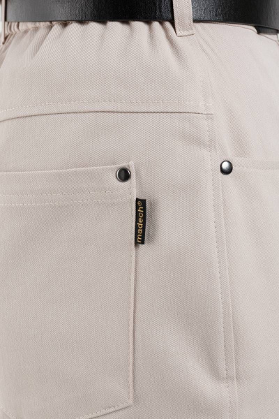 Брюки чиносы укороченные с высокой талией из хлопка Madech 21175 светло-бежевый - фото 7