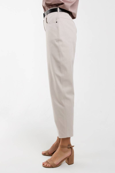 Брюки чиносы укороченные с высокой талией из хлопка Madech 21175 светло-бежевый - фото 4