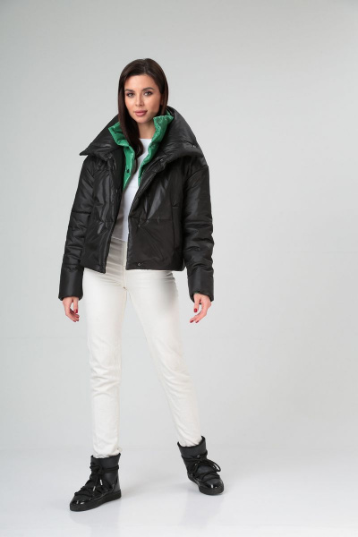 Куртка Диомант 1601 черный+зеленый - фото 6