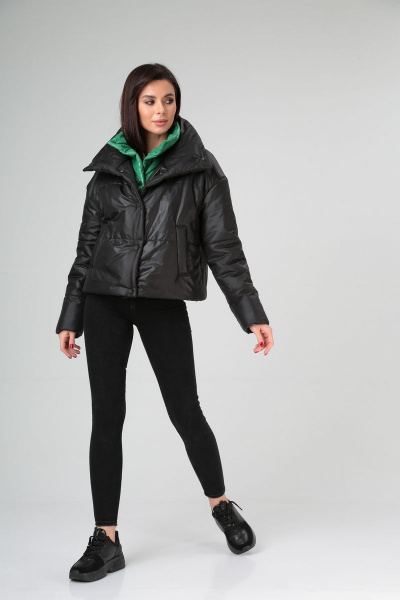 Куртка Диомант 1601 черный+зеленый - фото 4