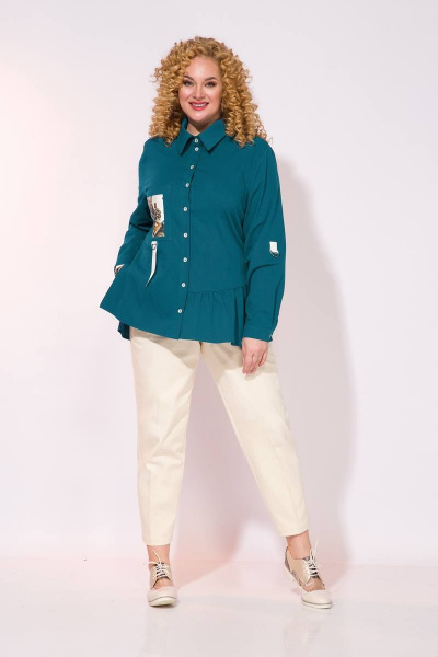 Рубашка Liliana 1049 бирюза - фото 3