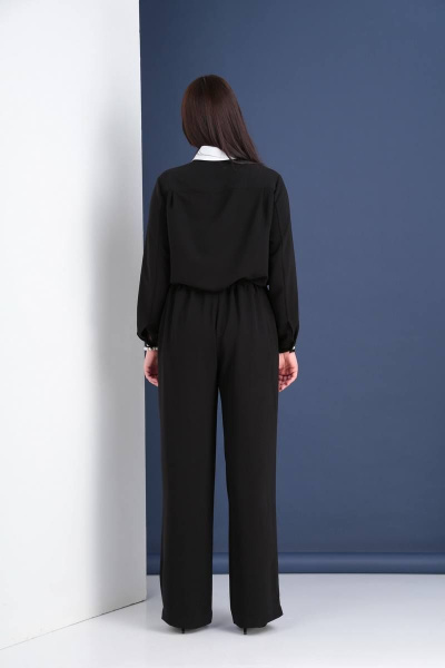 Комбинезон классический с регулируемым поясом и воротником Ma Vie М590 черный - фото 6