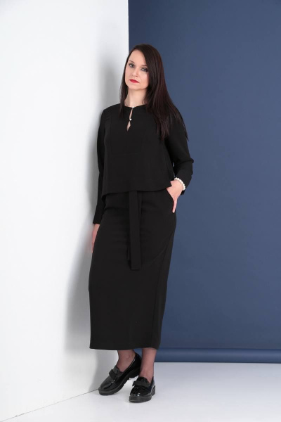 Блуза и юбка комплект из текстиля для комфортного образа Ma Vie М591 - фото 4