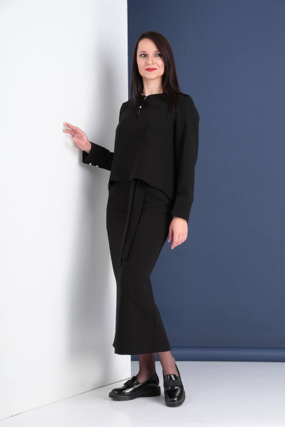 Блуза и юбка комплект из текстиля для комфортного образа Ma Vie М591 - фото 1