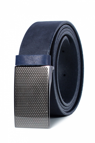 Синий кожаный ремень с обработкой краев и одним движением Galanteya 59518.1с2921к45 1р синий - фото 2