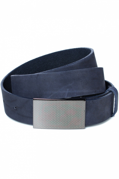 Синий кожаный ремень с обработкой краев и одним движением Galanteya 59518.1с2921к45 1р синий - фото 3