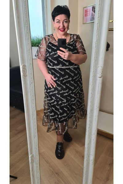 Платье Vittoria Queen 15923 черно-белый - фото 4