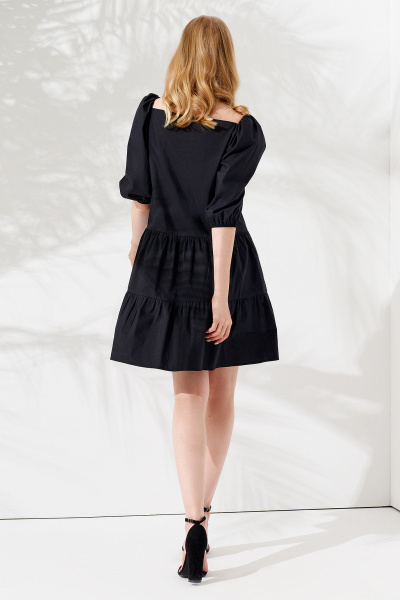 Платье вечернее короткое в стиле футляр с вырезом Панда 86780w черный - фото 3