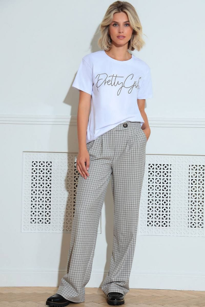 Брюки, джемпер, жакет LeNata 31223 беж-в-клетку - фото 3