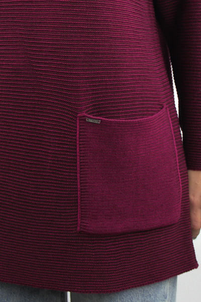 Демисезонный удлиненный свитер с накладным карманом Полесье С3631-21 1С1258-Д43 170,176 ягодный - фото 3