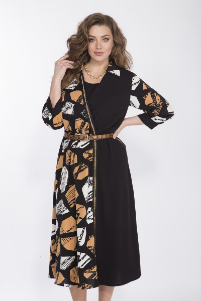 Платье с запахом, отрезным лифом и тесьмой из текстиля Matini 3.1585 - фото 6