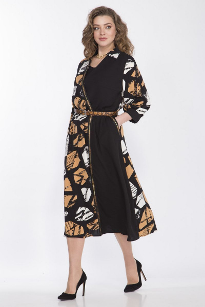 Платье с запахом, отрезным лифом и тесьмой из текстиля Matini 3.1585 - фото 5