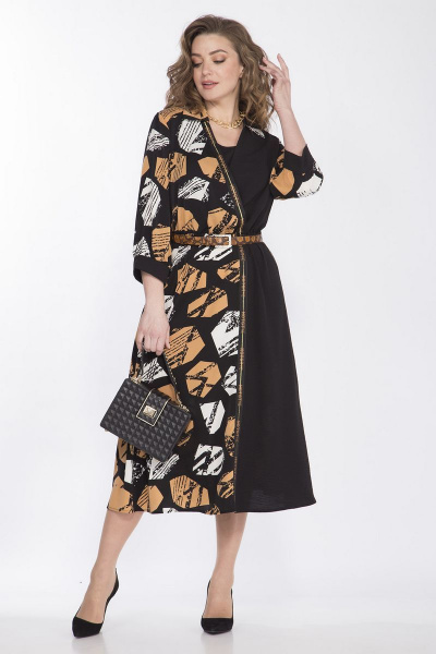 Платье с запахом, отрезным лифом и тесьмой из текстиля Matini 3.1585 - фото 4