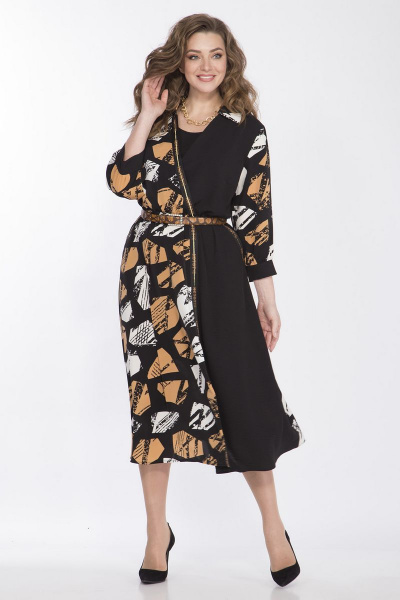 Платье с запахом, отрезным лифом и тесьмой из текстиля Matini 3.1585 - фото 3