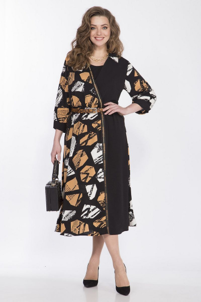Платье с запахом, отрезным лифом и тесьмой из текстиля Matini 3.1585 - фото 2