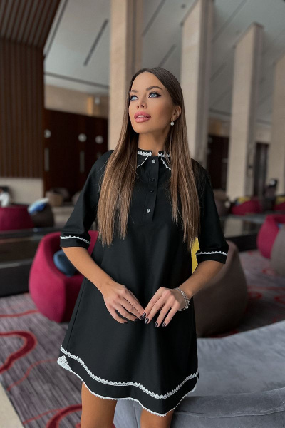 Платье кокетливое из трикотажа с кружевом Pavlova 129 - фото 3