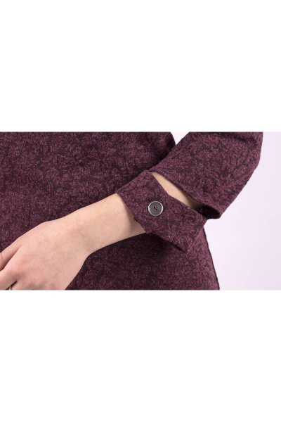 Платье приталенное с погонами и воротником-стойкой Mita ЖМ675 бордо - фото 3