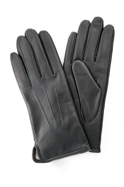 Черные кожаные перчатки с шерстяной подкладкой ACCENT 832 черный - фото 1