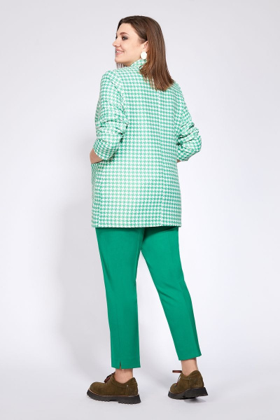Брюки, жакет, футболка Милора-стиль 929 зеленая_гусьлапка - фото 3