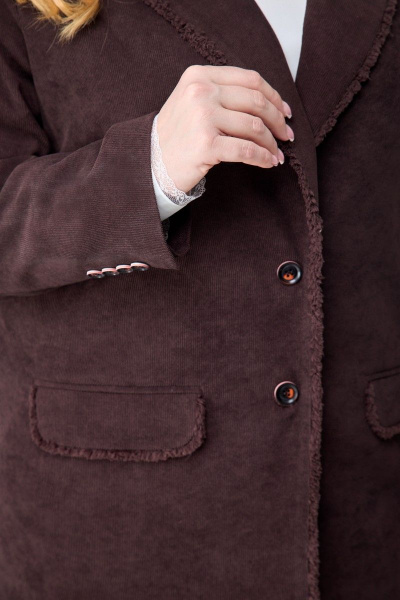 Деловой костюм из микровельвета с широкими брюками Anelli 1170 бордо_штрукс - фото 6