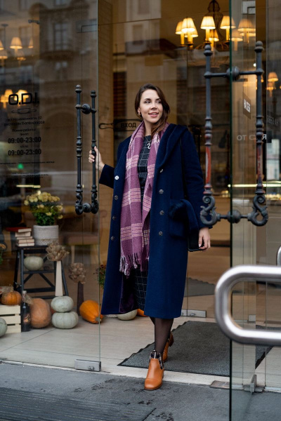 Пальто Elema 6-9040-1-164 синий - фото 1