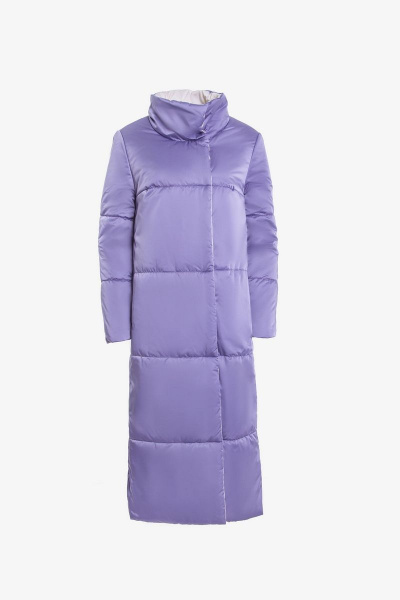 Пальто Elema 5-11483-1-164 сирень/молоко - фото 1