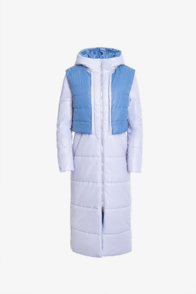 Пальто Elema 5-11107-1-170 светло-серый/серо-голубой - фото 1