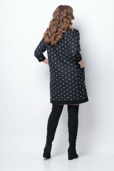 Платье Michel chic 2079 черный+горох - фото 5