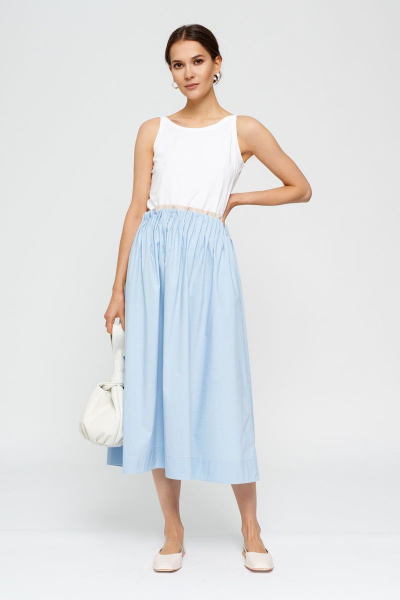 Юбка расширенная ниже колен с карманами BURVIN 7996-21 - фото 1