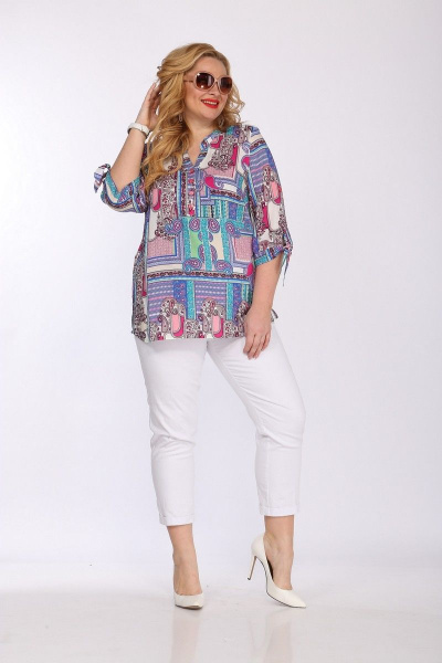 Блуза SOVITA M-671 цветные_огурцы - фото 5