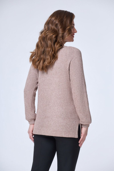 Демисезонный джемпер из трикотажа бежевый DaLi 8001 беж - фото 3