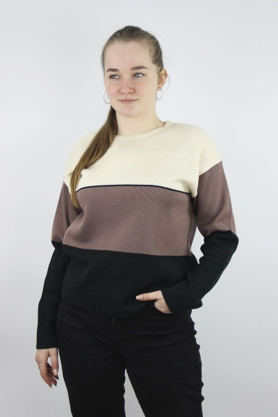 Джемпер Полесье С1230-21 1С1225-Д43 158,164 экрю-коричневый - фото 1