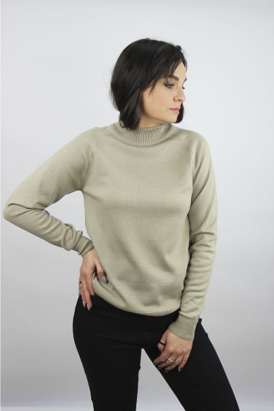 Демисезонный вязаный свитер прямого силуэта с ластичным воротником Полесье С3316-15 5С1754-Д43 170,176 балтика - фото 1
